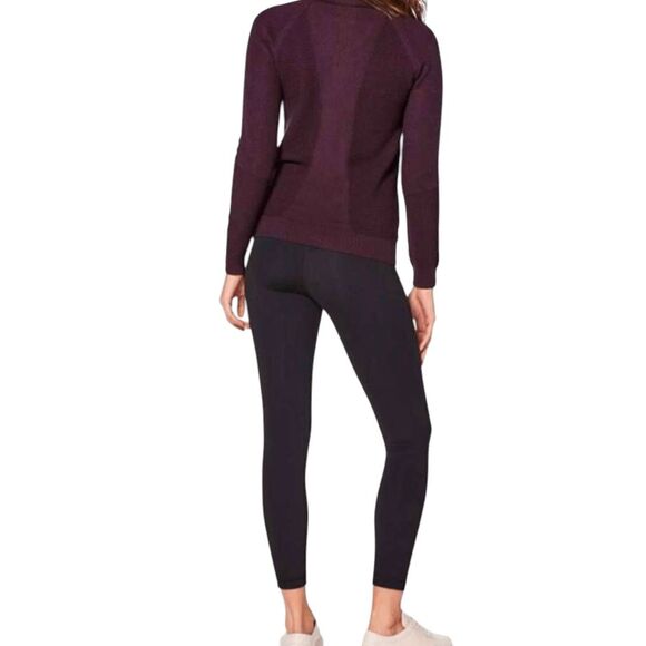 LULULEMON ATHLETICA Simply Wool Sweater in Black Cherry Size 4 - Picture 2 of 4